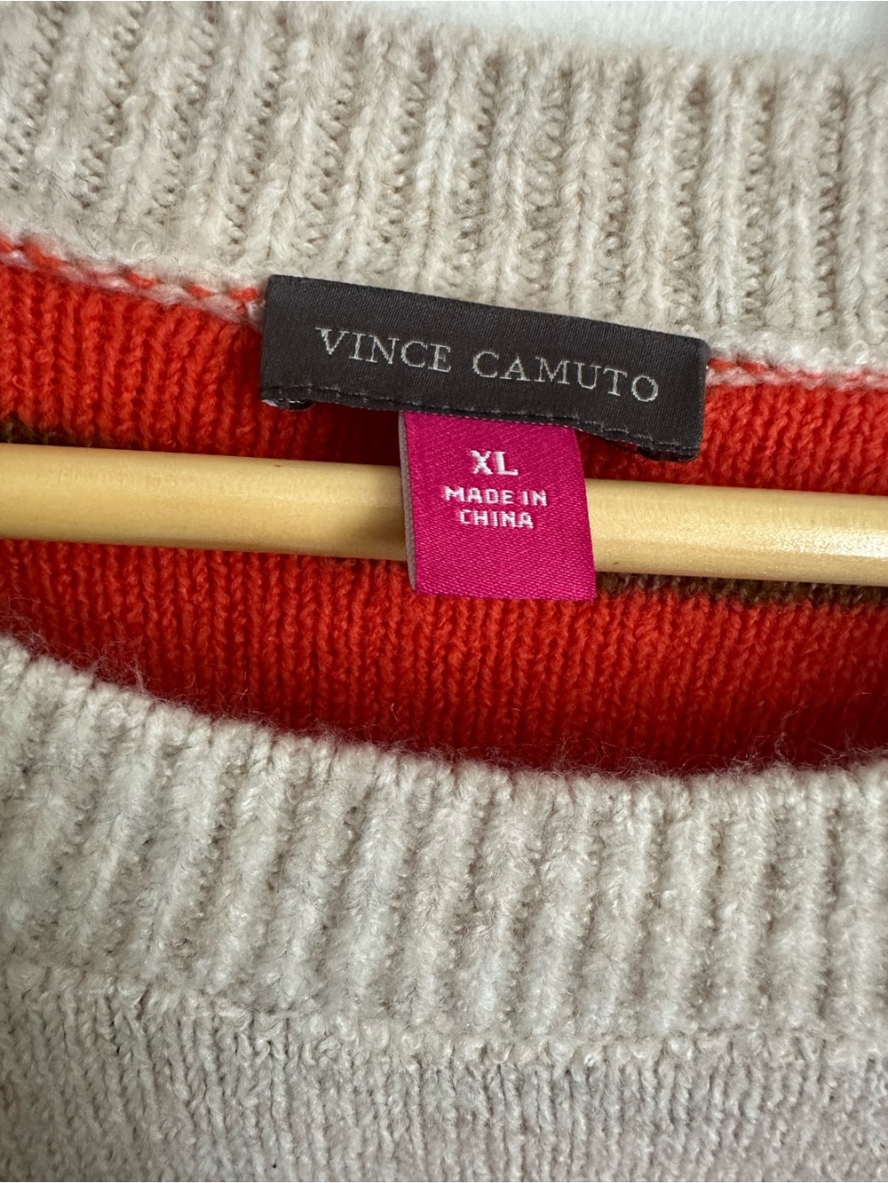 Vince Camuto Cream Sweater with Orange Pumpkin Motif - Picture 2 of 7